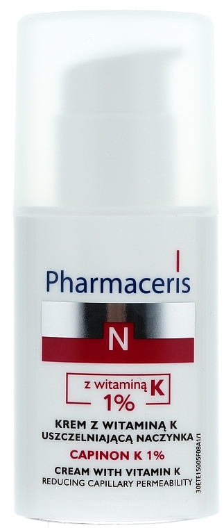 Gesichtscreme für empfindliche Haut mit erweiterten Kapillaren mit Vitamin K - Pharmaceris N Capinon K 1% Cream With Vitamin K — Bild N2