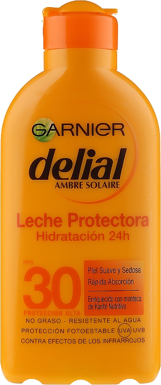 Feuchtigkeitsspendende Sonnenschutzmilch SPF 30 - Garnier Ambre Solaire Delial Protective Moisturizing Milk SPF30 — Bild N1