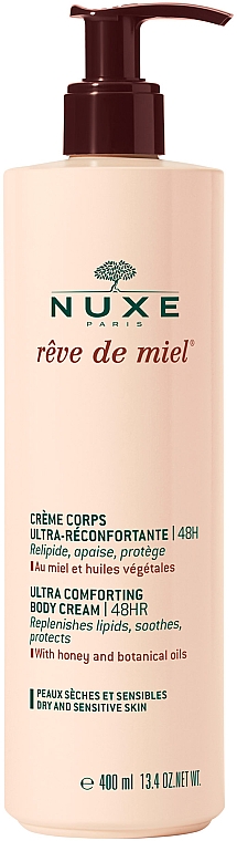 Weichmachende, bruhigende Körpercreme mit Honig und wertvollen Ölen - Nuxe Reve de Miel Ultra Comforting Body Cream (mit Spender) — Bild N1