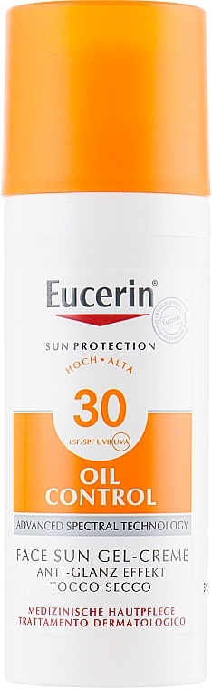 Sonnenschützende Gesichtsgel-Creme mit Anti-Glanz Effekt für fettige und zu Akne neigende Haut SPF 30 - Eucerin Sun Gel-Cream Oil Control SPF30 — Bild N1