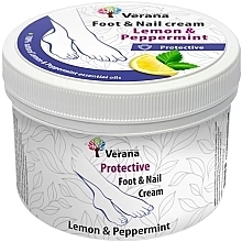 Düfte, Parfümerie und Kosmetik Schutzcreme für Füße und Nägel Zitrone und Minze - Verana Protective Foot & Nail Cream Lemon & Peppermint