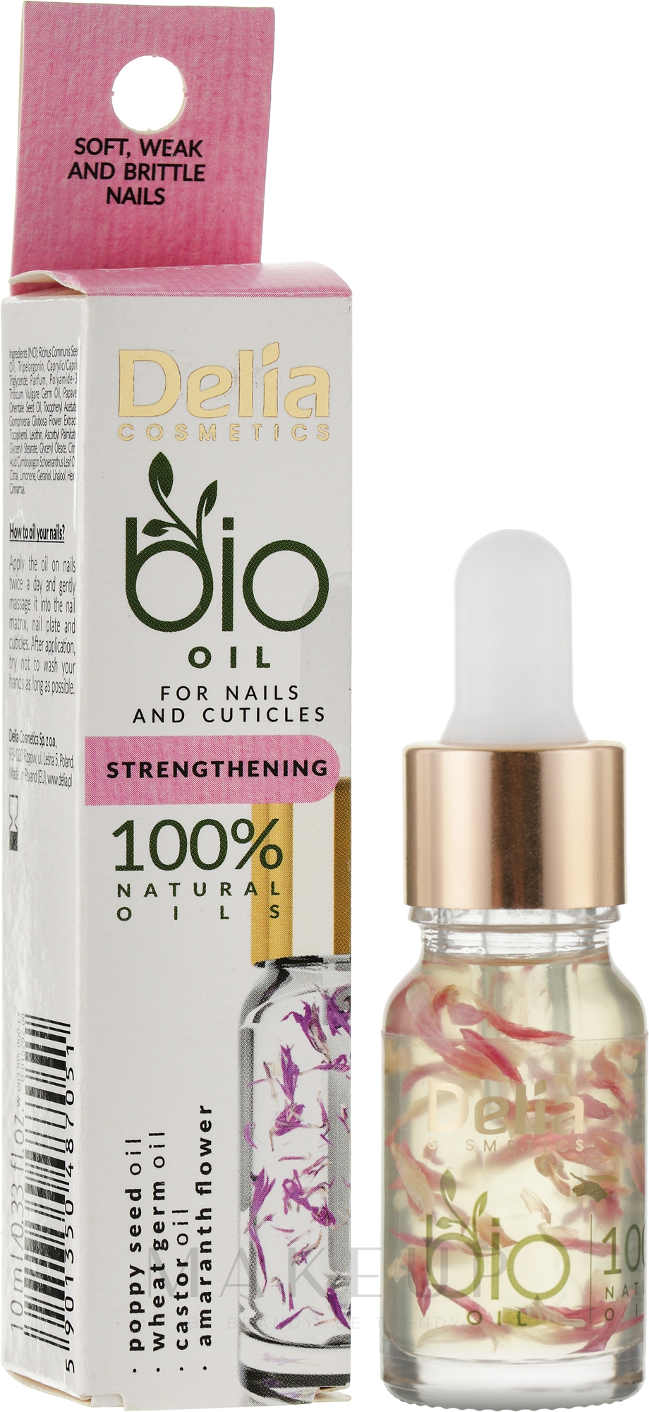 Stärkendes Nagel- und Nagelhautöl - Delia Cosmetics Bio Nail Oil — Bild 10 ml