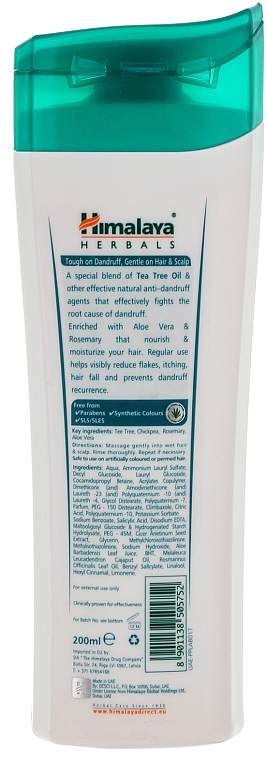 Feuchtigkeitsspendendes und beruhigendes Shampoo gegen Schuppen - Himalaya Herbals Anti-Dandruff Shampoo — Bild N4