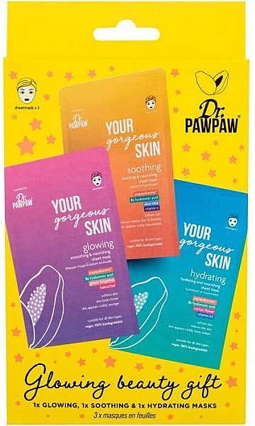 Gesichtsmasken-Set - Dr. Pawpaw Glowing Beauty Gift (Gesichtsmaske 3x25 ml) — Bild N1