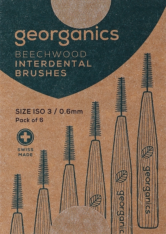 Interdentalbürsten ISO 3 0,6 mm 6 St. - Georganics Beechwood Interdental Brushes — Bild N2