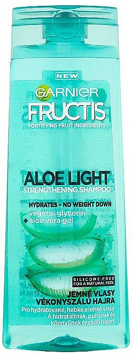 Kräftigendes Shampoo mit pflanzlichen Glycerin und Aloe Vera Gel - Garnier Fructis Aloe Light Strengthening Shampoo — Bild N1