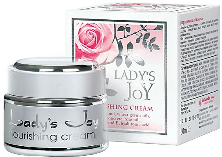 Pflegende Gesichtscreme mit Rosen-, Jojoba- und Mandelöl, Hyaluronsäure und Vitamin A und E - Bulgarian Rose Lady's Joy Nourishing Face Cream — Foto N1