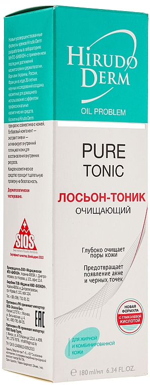 Tiefenreinigendes Gesichtswasser mit Salicyl- und Glycolsäure - Hirudo Derm Pure Tonic — Foto N1
