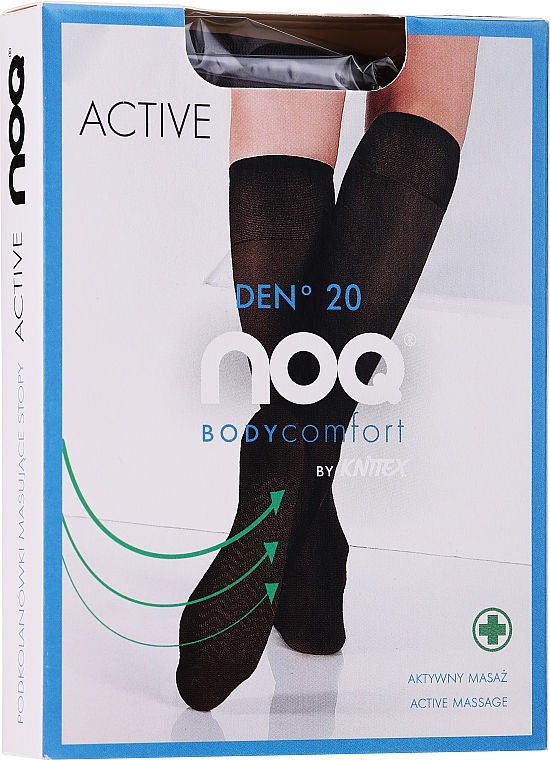 Damenkniestrümpfe mit Fußmassageeffekt Active 20 Den nero - Knittex — Bild N1