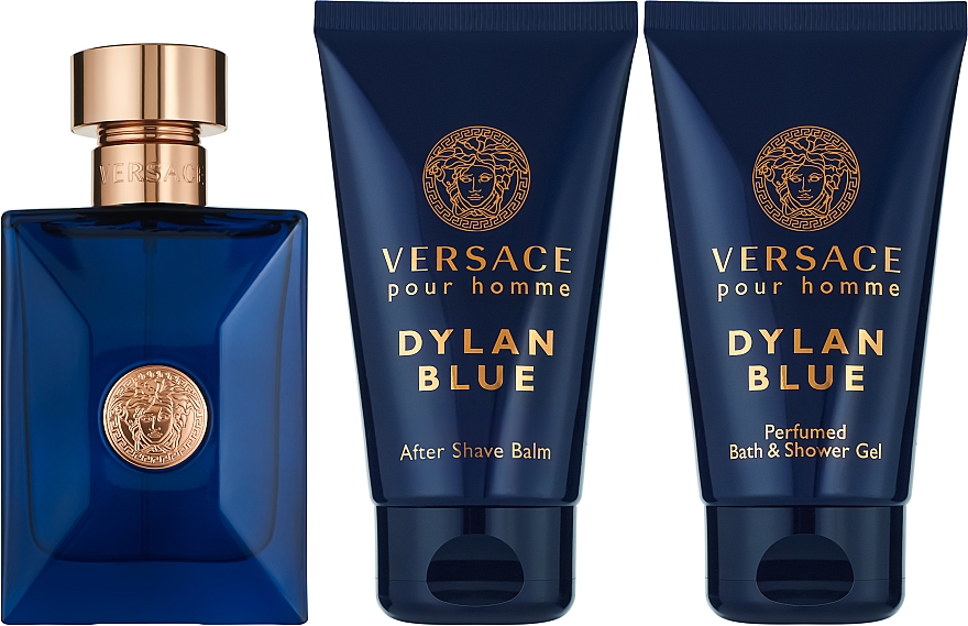 Versace Pour Homme Dylan Blue - Duftset (Eau de Toilette 50ml + After Shave Balsam 50ml + Duschgel 50g) — Bild N2