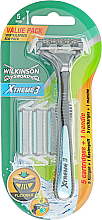 Düfte, Parfümerie und Kosmetik Rasierer mit 5 Ersatzklingen - Wilkinson Sword Xtreme3 Hybrid