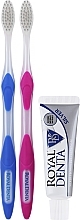 Zahnpflegeset - Royal Denta Travel Kit Silver (Zahnbürste 2 St. + Zahnpasta 20g + Kosmetiktasche 1 St.) — Bild N1