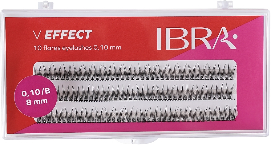 Künstliche Wimpern "V-Effekt" B 0.10, 8 mm - Ibra 10 Flares Eyelash — Bild N1