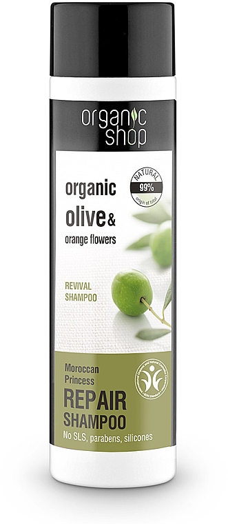 Reparierendes Shampoo mit Bio Oliven & Orangenblüten - Organic Shop Organic Olive and Argan Oil Repair Shampoo