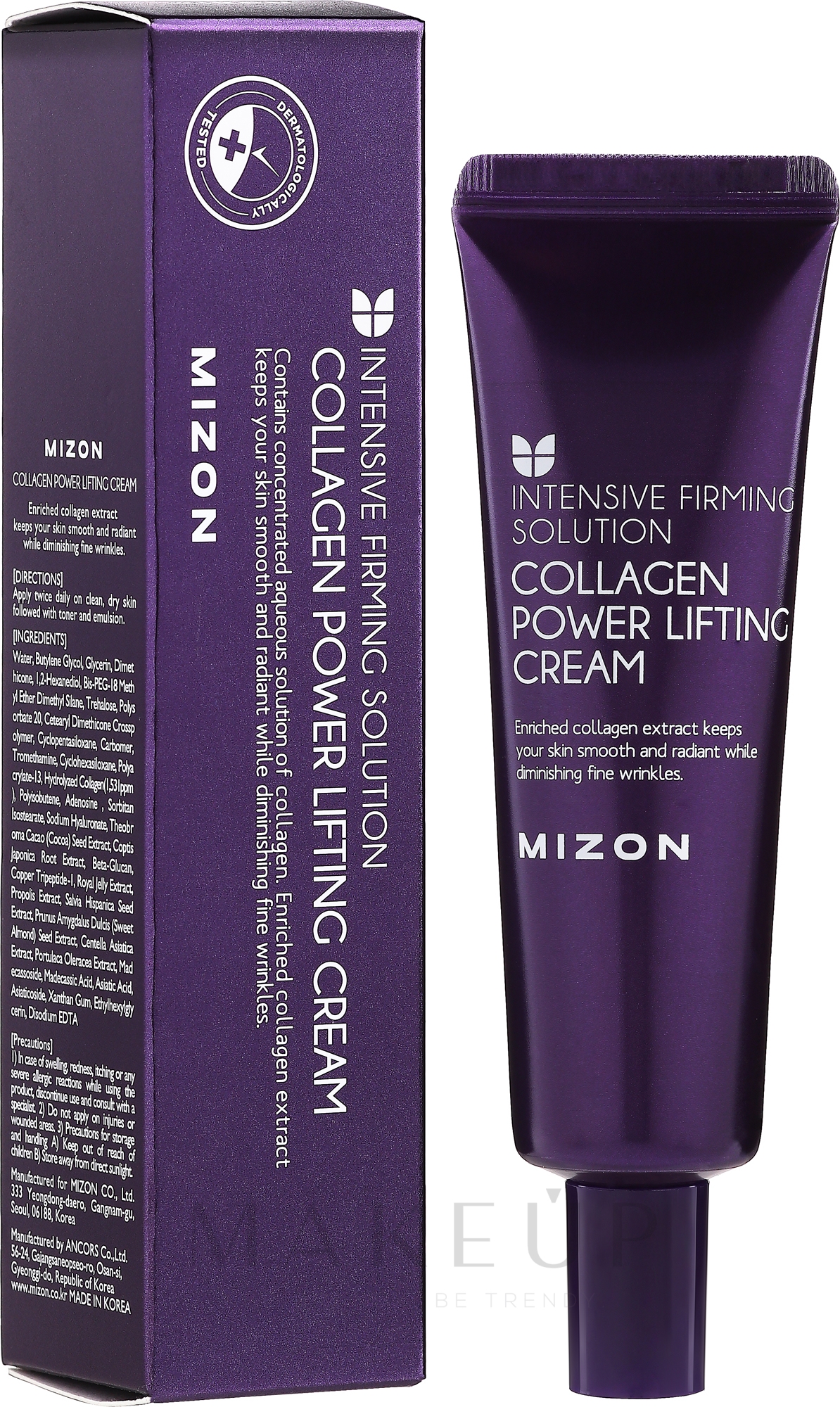 Glättende Liftingcreme für das Gesicht mit Kollagen und Adenosin - Mizon Collagen Power Lifting Cream (tube) — Bild 35 ml