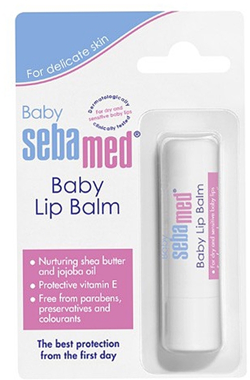 Schützender und pflegender Lippenbalsam mit Sheabutter und Jojobaöl für Kinder - Sebamed Baby Lip Balm — Bild N1