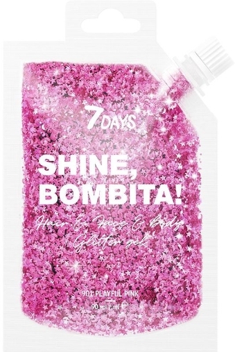 7 Days Shine, Bombita! Gel Glitters For Hair And Body - Glitzergel für Haar und Körper — Bild 901 - Playful Pink