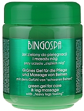 Düfte, Parfümerie und Kosmetik Grünes Massagegel zur Stärkung der Kapillare für müde Beine - BingoSpa Green Gel
