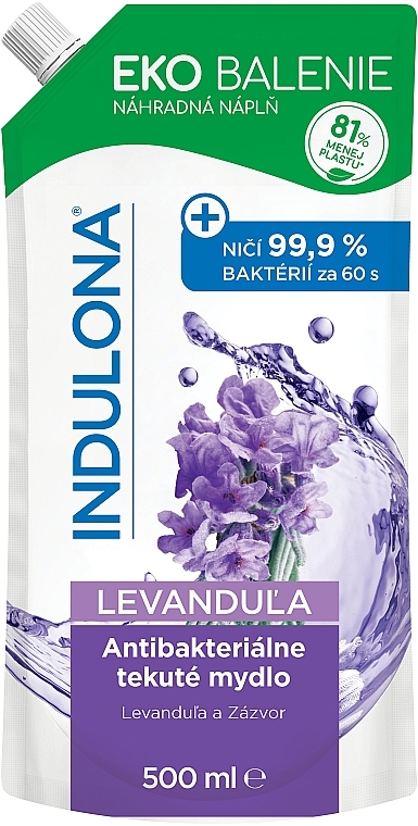 Antibakterielle Flüssigseife mit Lavendel - Indulona Lavender Antibacterial Liquid Soap (Doypack)  — Bild N1