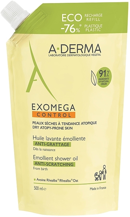 Reinigungsöl für Dusche und Bad - A-Derma Exomega Control Emollient Shower Oil Eco Refill (Refill) — Bild N1