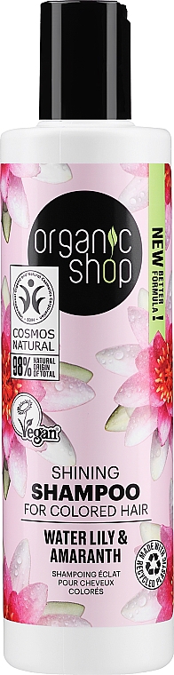 Shampoo für coloriertes Haar mit Seerose und Amaranth - Organic Shop Shampoo — Bild N1