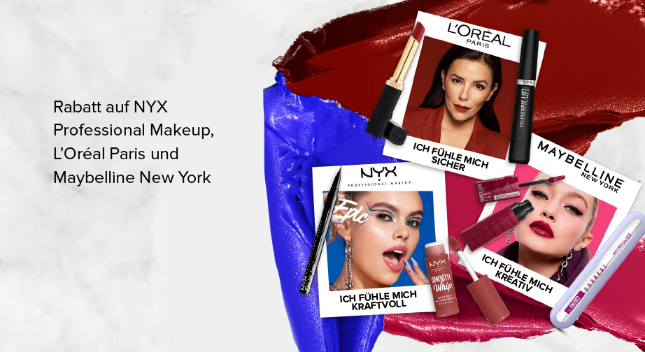 Sonderaktion von NYX Professional MakeUp, L'Oréal Paris und Maybelline New York