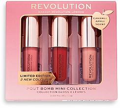 Set - Makeup Revolution Caramel Apple Mini Pout Bomb Lip Gloss Set (lipgloss/3x2.2ml) — Bild N6