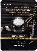 GESCHENK! Anti-Aging-Creme mit Schneckenschleim und Peptiden - FarmStay Black Snail & Peptide 9 Perfect Cream Mask  — Bild N1