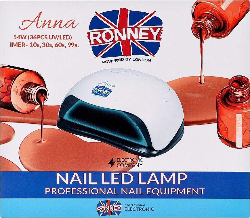 UV/LED Lampe für Nageldesign weiß - Ronney Profesional Anna 54W 36 PCS Lamp — Bild N3