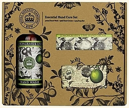 Düfte, Parfümerie und Kosmetik Set - The English Soap Company Lemongrass & Lime Essential Hand Care Set (Seife 240g + Handcreme 75ml + Duschgel 500ml) 