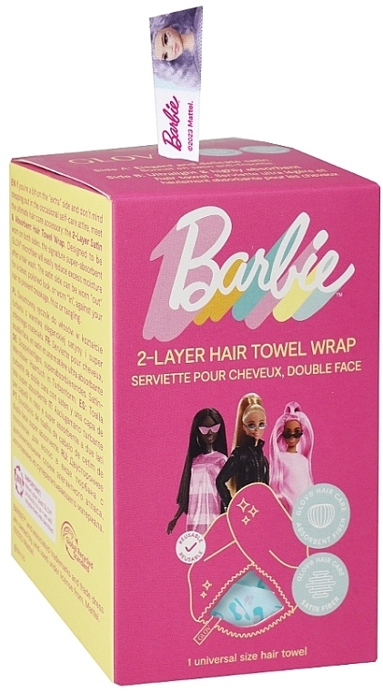 Doppelseitiges Haarhandtuch aus Satin Barbie Blauer Panther - Glov Double-Sided Satin Hair Towel Wrap Barbie Blue Panther — Bild N2