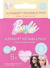 Düfte, Parfümerie und Kosmetik Wiederverwendbare Make-up-Entferner-Pads 5 St. rosa - Glov Barbie Collection Ultrasoft Reusable Heart Pads