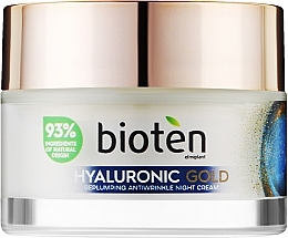 Düfte, Parfümerie und Kosmetik Nachtcreme für das Gesicht gegen Falten - Bioten Hyaluronic Gold Replumping Antiwrinkle Night Cream
