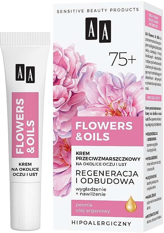 Anti-Falten-Creme für die Augen und Hände 75+ - AA Flowers & Oils Anti-Wrinkle Eyes And Lip Cream — Bild N1