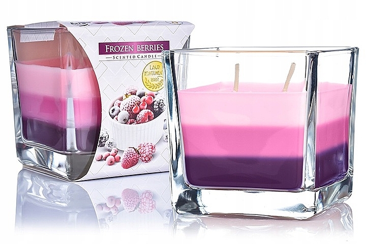Duftende dreischichtige Kerze im Glas Gefrorene Beeren - Bispol Scented Candle Frozen Berries — Bild N2