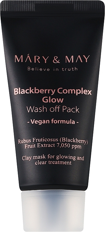 Antioxidative Ton-Gesichtsmaske mit Brombeere - Mary & May Blackberry Complex Glow Wash Off Mask — Bild N1