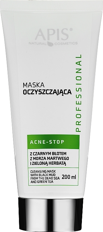 Reinigende Gesichtsmaske gegen Akne mit schwarzem Schlamm aus dem Toten Meer - APIS Professional Purifying Mask With Black Mud — Bild N1