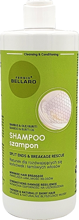 Shampoo für Spliss und brüchiges Haar mit Bambus- und Buritiöl - Fergio Bellaro Shampoo Slipt Ends & Breakage Rescue  — Bild N1