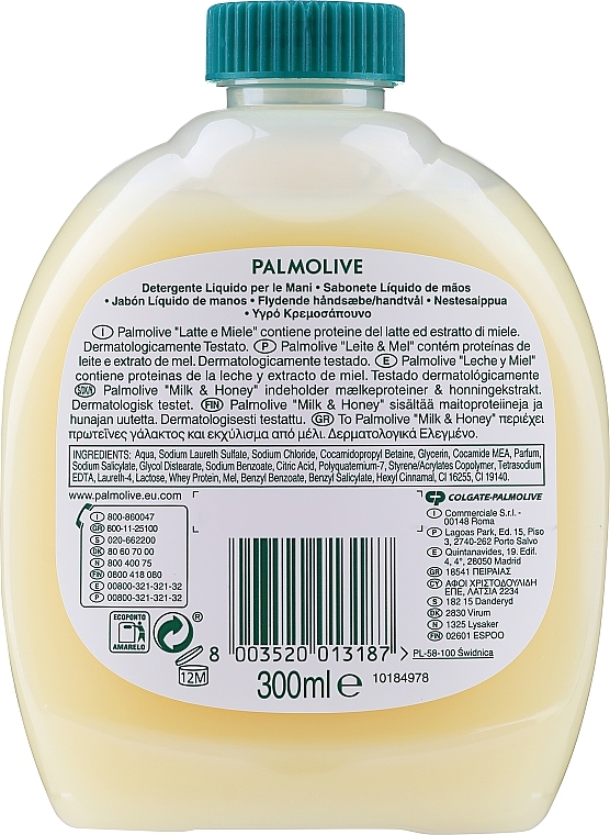Flüssigseife Honig und Milch - Palmolive Naturel (Refill) — Bild N2