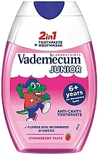 2in1 Kinderzahnpasta und Mundspülung 6+ Jahre mit Erdbeergeschmack - Vademecum Junior 2in1 Toothpaste + Mouthwash — Bild N2