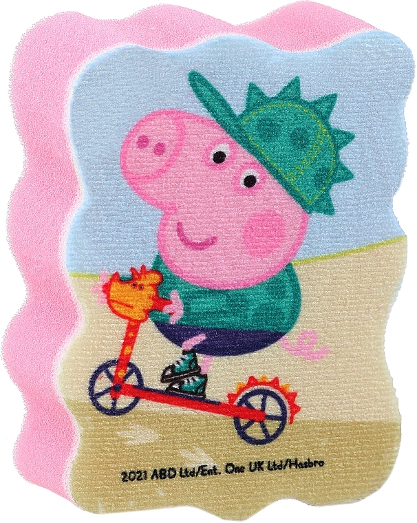 Badeschwamm für Kinder Peppa Pig Georg auf dem Fahrrad rosa - Suavipiel Peppa Pig Bath Sponge — Bild N1