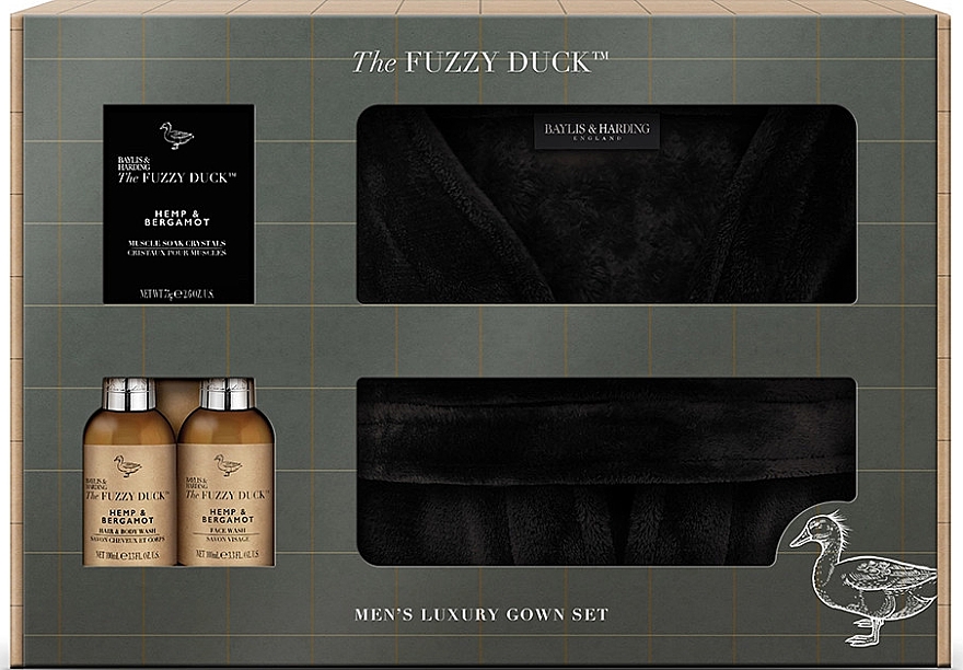 Körperpflegeset 4 St. - Baylis & Harding The Fuzzy Duck Men's Hemp & Bergamot Luxury Gown Set — Bild N1