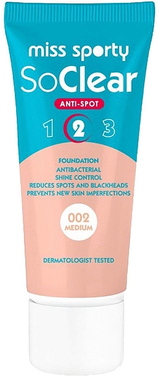 Antibakterielle Foundation für unreine Haut - Miss Sporty Foundation So Clear Anti Spot 2 — Bild N1