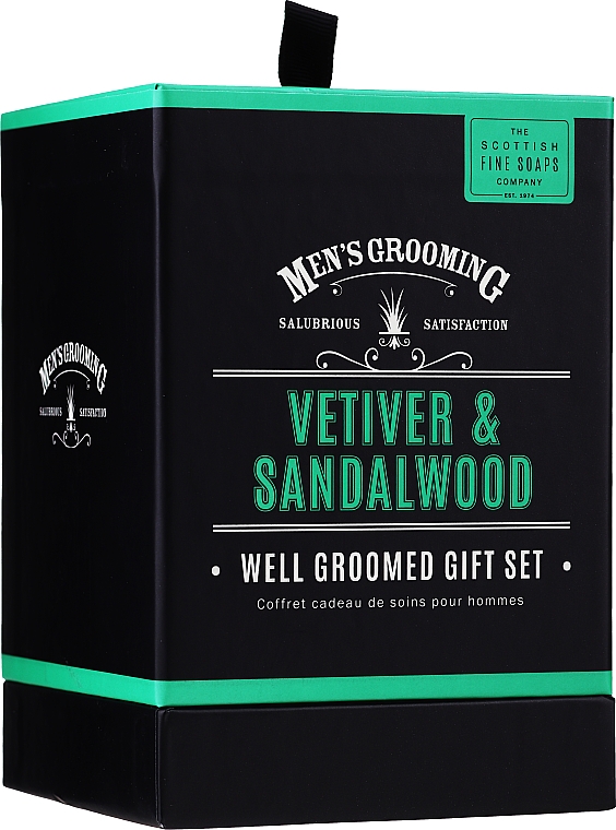 Scottish Fine Soaps Men's Grooming Vetiver & Sandalwood - Duftset (Eau de Toilette 50ml + Haar-und Körperwäsche 75ml + After Shave Balsam 75ml) — Bild N1