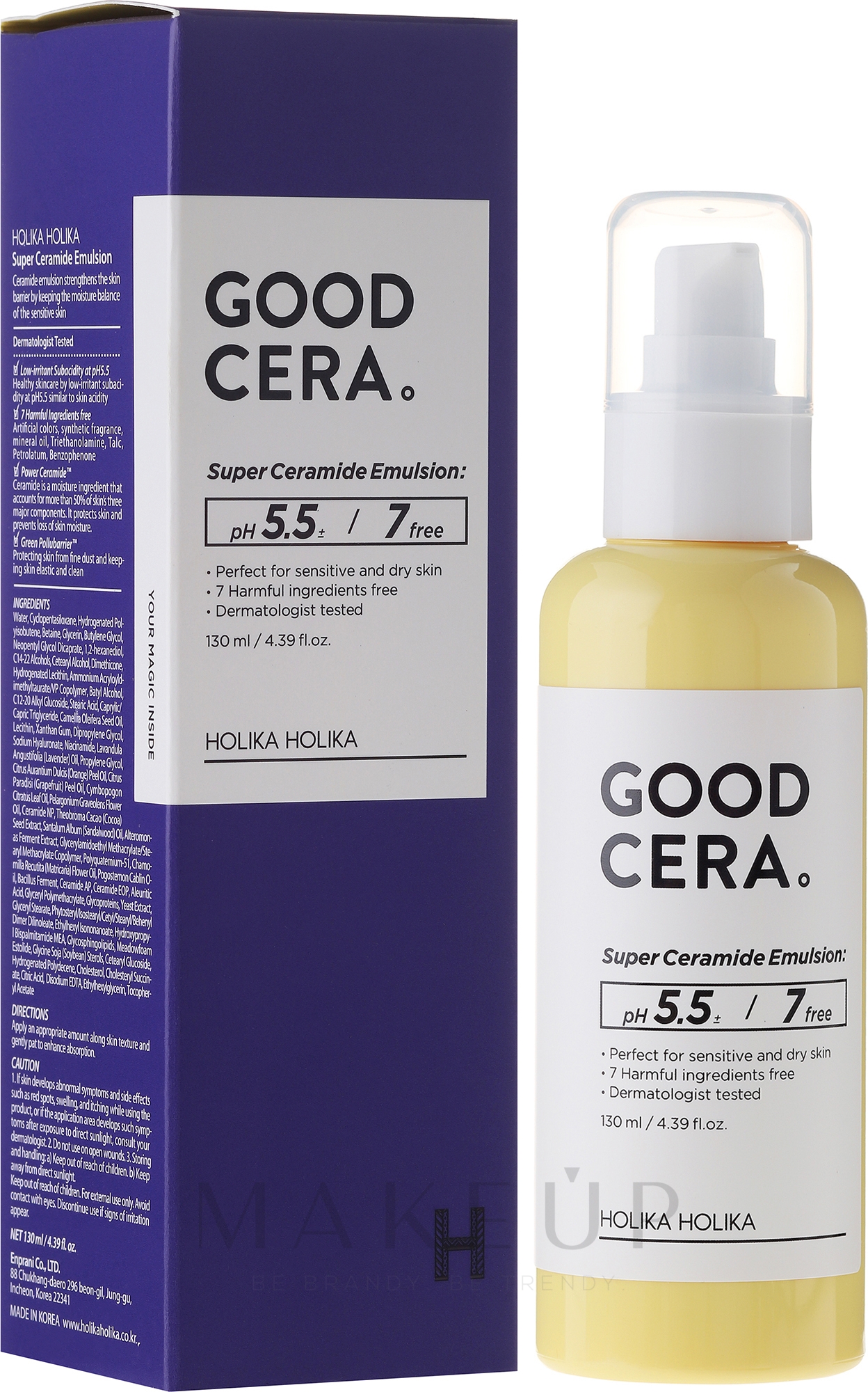 Feuchtigkeitsspendende Gesichtsemulsion für empfindliche und trockene Haut - Holika Holika Good Cera Super Ceramide Emulsion — Bild 130 ml