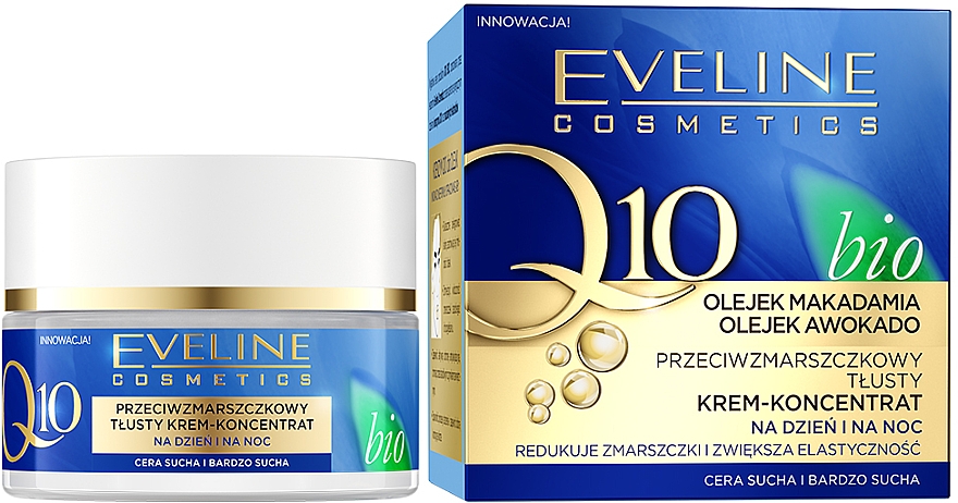 Konzentrierte Gesichtscreme für trockene bis sehr trockene Haut - Eveline Cosmetics Q10 Bio — Bild N1