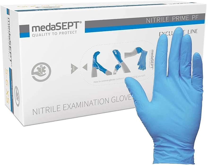 Nitrilhandschuhe, Größe L, blau - Medasept Nitrile Examination Gloves — Bild N1