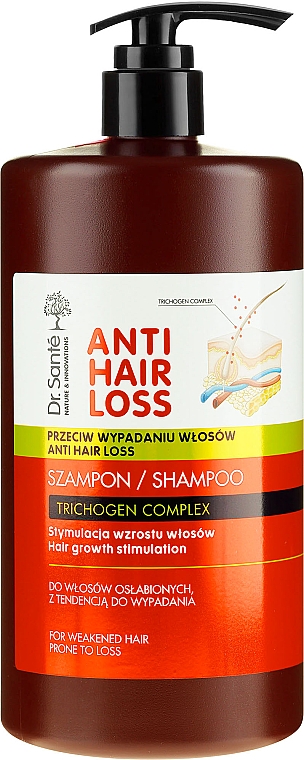 Haarwachstum stimulierendes Shampoo gegen Haarausfall mit Spender - Dr. Sante Anti Hair Loss Shampoo