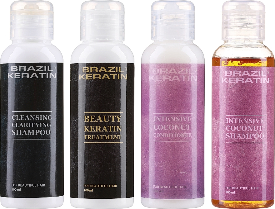 Haarpflegeset - Brazil Keratin Start Beauty (Keratin für Haare 100ml + Shampoo 2x100ml + Conditioner 100ml) — Bild N2