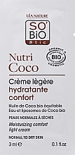 Feuchtigkeitsspendende leichte Creme für normale bis trockene Haut - So'Bio Etic Nutri Coco Moisturizing Comfort Light Cream (Probe)  — Bild N1